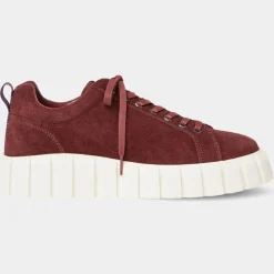 Online Eytys Baskets en Velours de Cuir Odessa bordeaux
