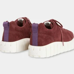 Online Eytys Baskets en Velours de Cuir Odessa bordeaux