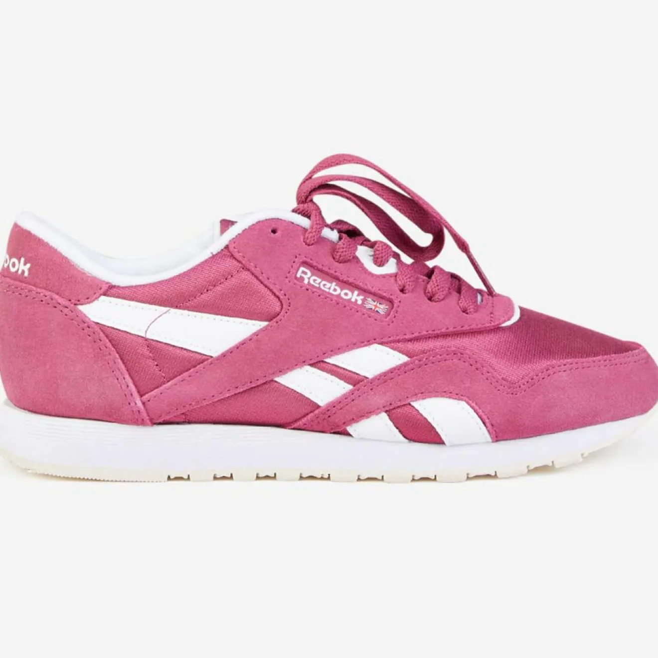 Femme Reebok Baskets en Velours de Cuir & Mesh Cl Nylon Cn4018 rose foncé