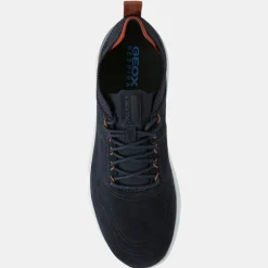 Homme Geox Baskets en Velours de Cuir Spherica bleu marine