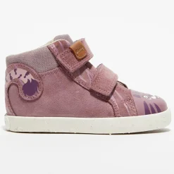 Enfant Geox Baskets en Velours de Cuir Kilwi x WWF rose foncé