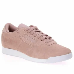 Outlet Reebok Baskets en Velours de Cuir Princess roses