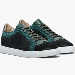 New Bocage Baskets en Velours de Cuir Lilian vertes