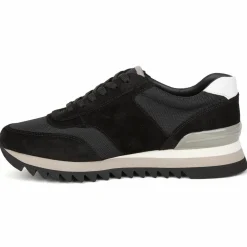 Best Tory Burch Baskets en Velours de Cuir Sawtooth noir/gris/blanc