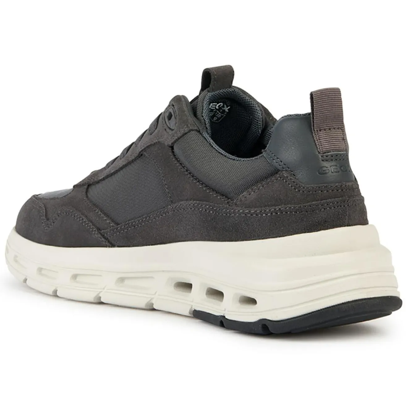 Homme Geox Baskets en Velours de Cuir Hoverstream graphite