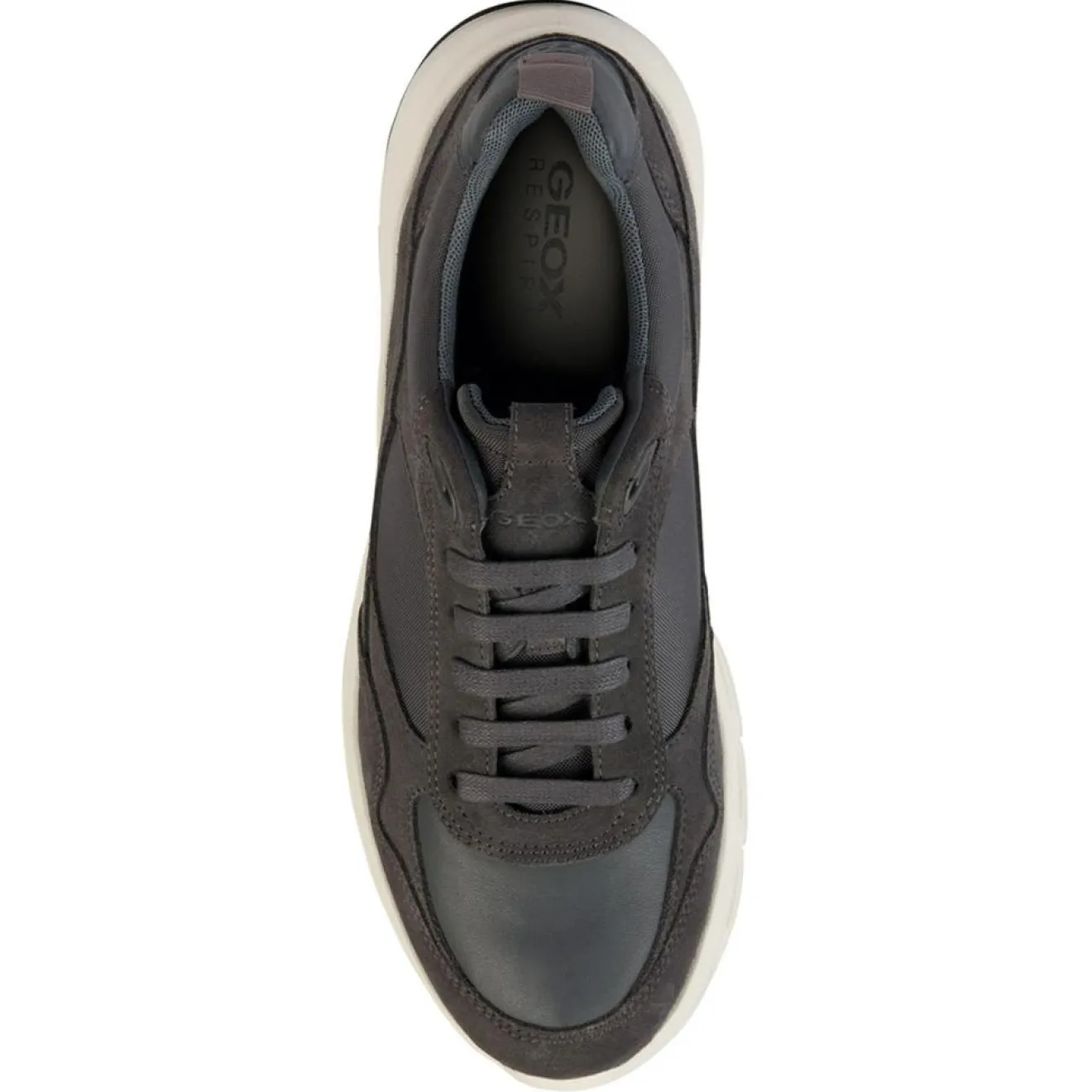 Homme Geox Baskets en Velours de Cuir Hoverstream graphite