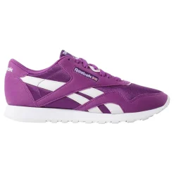 Femme Reebok Baskets en Velours de Cuir et Mesh Classic Nylon violettes