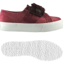 New Superga Baskets en velours Fur bordeaux
