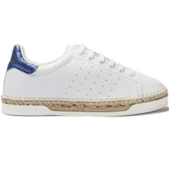 Discount Canal Saint Martin Baskets espadrilles en Cuir Lancry Roma blanc/bleu