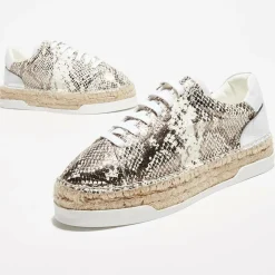 Outlet Canal Saint Martin Baskets espadrilles en Cuir Lancry python blanc/doré