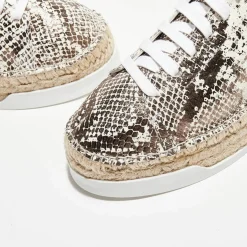 Outlet Canal Saint Martin Baskets espadrilles en Cuir Lancry python blanc/doré