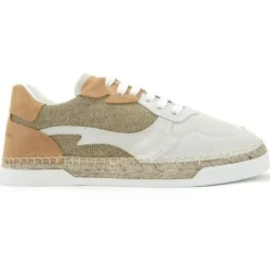 Femme Canal Saint Martin Baskets espadrilles en Cuir Beslay lurex blanc/gris