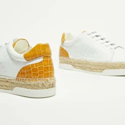 Femme Canal Saint Martin Baskets espadrilles en Cuir Lancry blanc/jaune