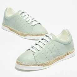 New Canal Saint Martin Baskets espadrilles en Cuir Lancry vertes