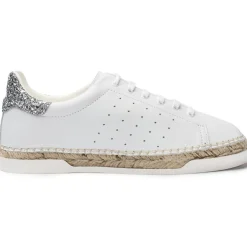 Femme Canal Saint Martin Baskets espadrilles en Cuir Lancry Glitter blanc/argenté
