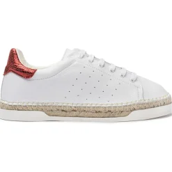 Discount Canal Saint Martin Baskets espadrilles en Cuir Lancry Roma blanc/rouge