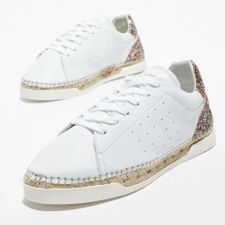 Femme Canal Saint Martin Baskets espadrilles en Cuir Lancry glitter blanc/multicolore