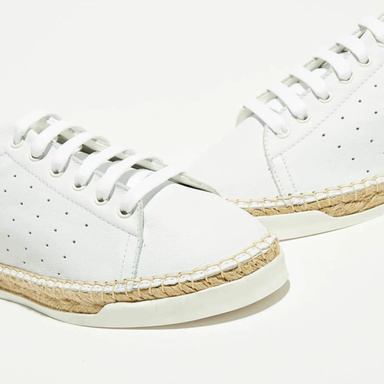 Sale Canal Saint Martin Baskets espadrilles en Cuir Lancry Roma blanc/jaune