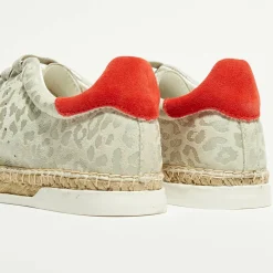 Femme Canal Saint Martin Baskets espadrilles en Cuir Lancry gris/léopard