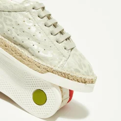 Femme Canal Saint Martin Baskets espadrilles en Cuir Lancry gris/léopard