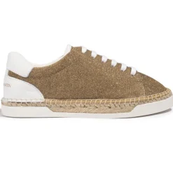 Femme Canal Saint Martin Baskets espadrilles en Cuir Lancry lurex dorées