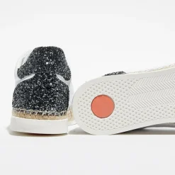 Femme Canal Saint Martin Baskets espadrilles en Cuir Lancry glitter blanc/vert