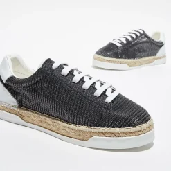 Hot Canal Saint Martin Baskets espadrilles en Lurex Lancry noires
