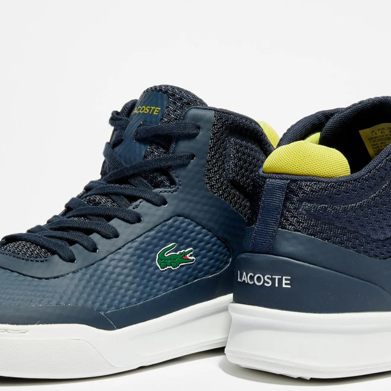 Discount Lacoste Baskets Explorateur Spt Mid 317 5 bleu marine/jaune