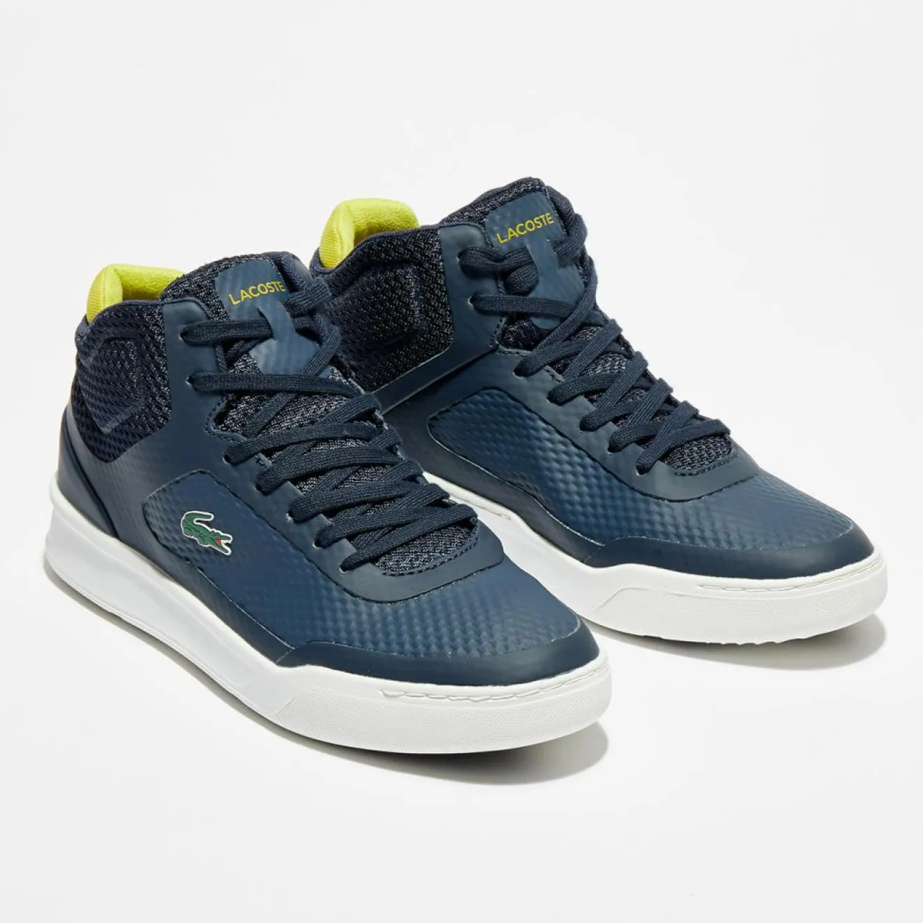 Discount Lacoste Baskets Explorateur Spt Mid 317 5 bleu marine/jaune