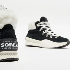 Femme Sorel Baskets imperméables en Velours de Cuir Ona III Conquest noir/blanc