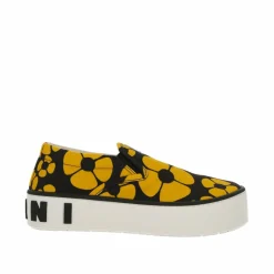 New Marni Baskets imprimées noir/jaune