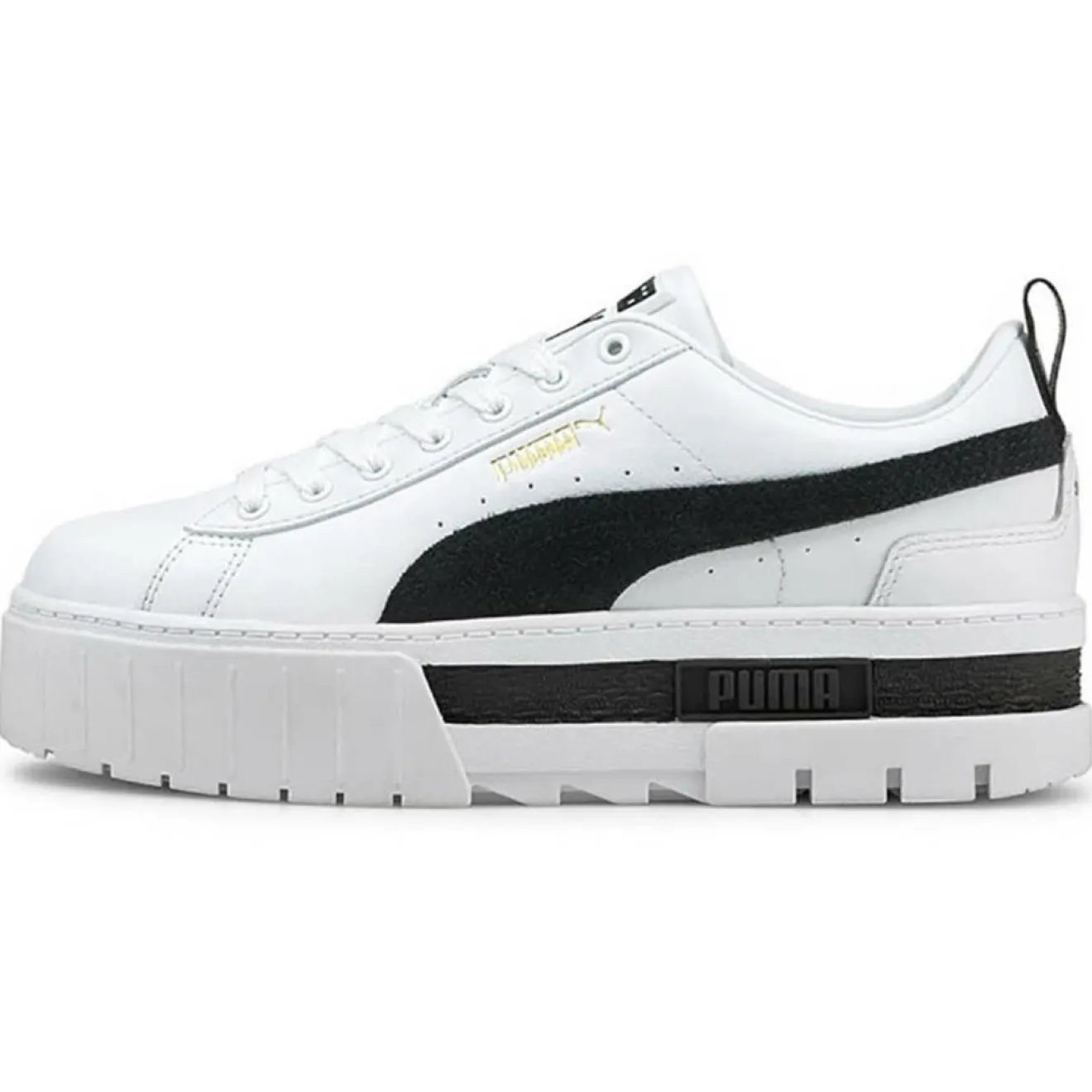 Femme Puma Baskets Mayze Leather blanc/noir