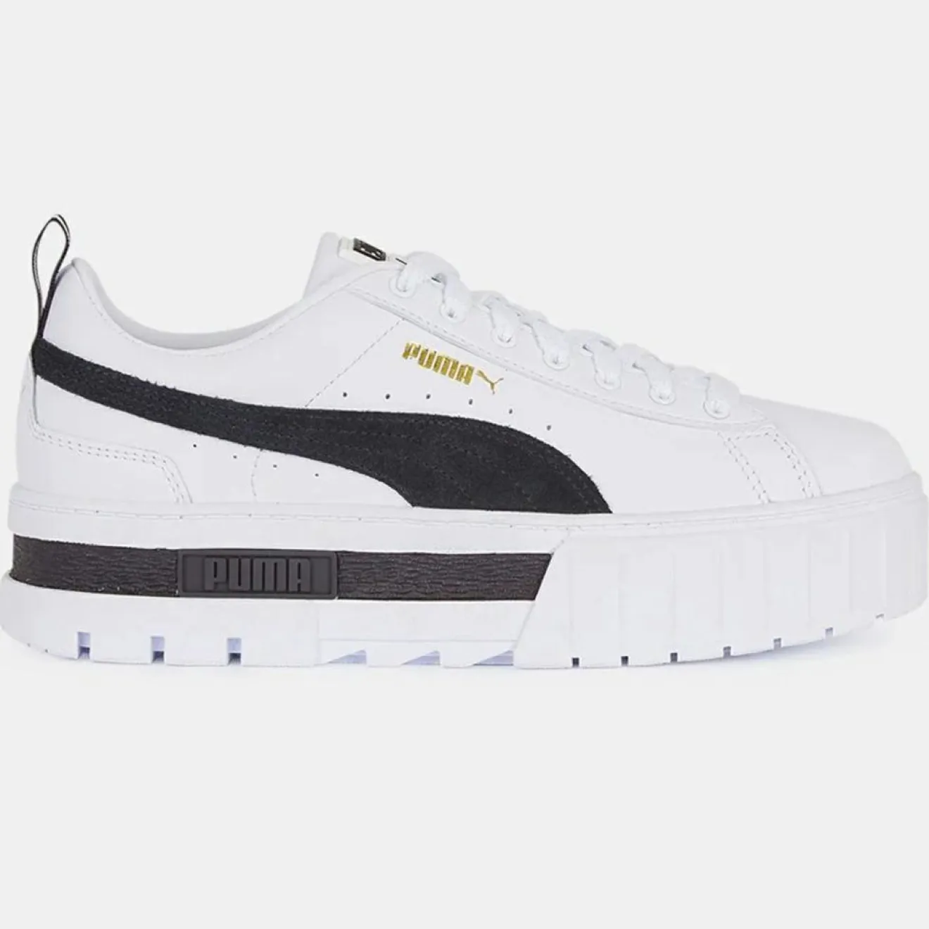 Femme Puma Baskets Mayze Leather blanc/noir