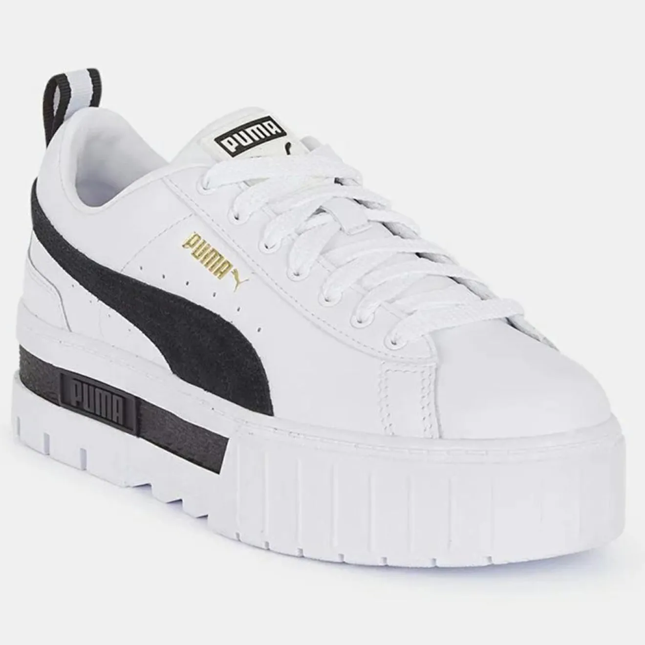 Femme Puma Baskets Mayze Leather blanc/noir