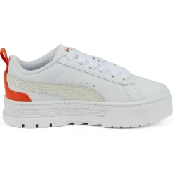 Enfant Puma Baskets Mayze Lth blanc/orange