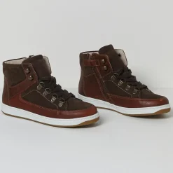 Enfant Cyrillus Baskets montantes en Cuir marron foncé