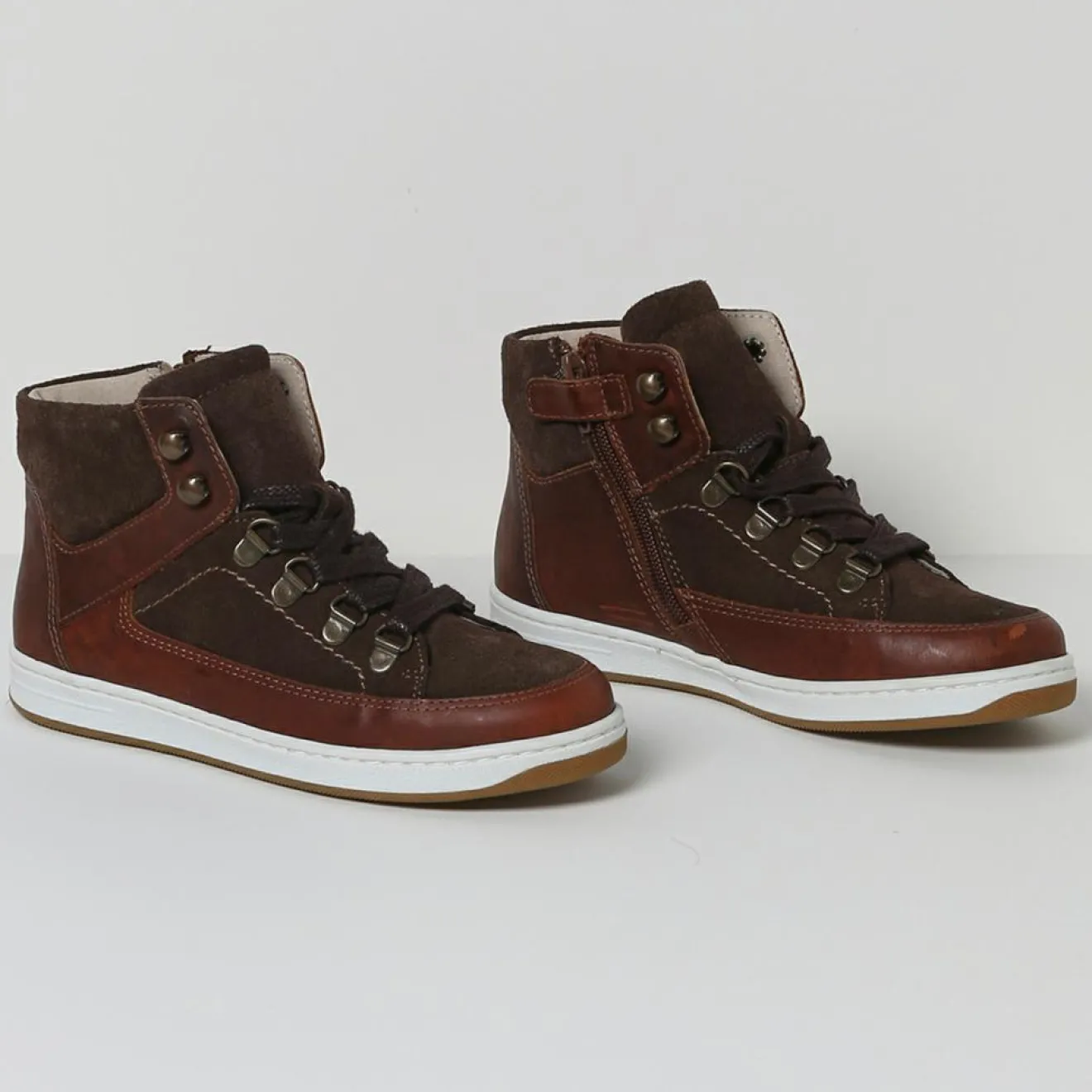 Enfant Cyrillus Baskets montantes en Cuir marron foncé