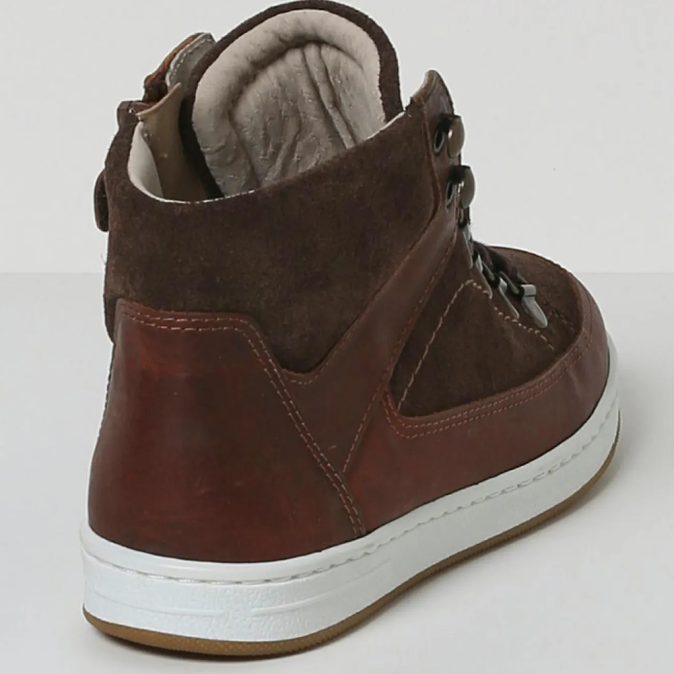 Enfant Cyrillus Baskets montantes en Cuir marron foncé