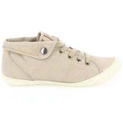 Clearance Palladium Baskets montantes en Toile Gaetane sergée sable