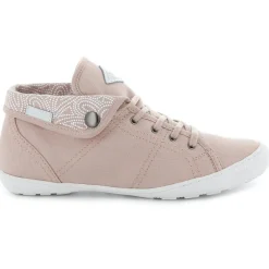 Outlet Palladium Baskets montantes en Twill Gaetane rose clair