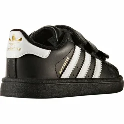 Enfant Adidas Baskets Superstar en Cuir à scratch noir/blanc