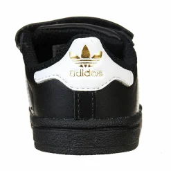 Enfant Adidas Baskets Superstar en Cuir à scratch noir/blanc