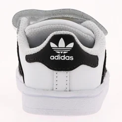 Adidas Baskets Superstar en Cuir à scratch blanc/noir