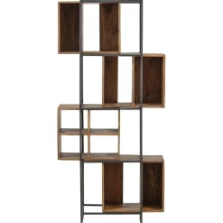 New Bois & Chiffons Bibliothèque 10 cases manguier stockholm naturel ciré - 85x35x180 cm