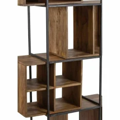 New Bois & Chiffons Bibliothèque 10 cases manguier stockholm naturel ciré - 85x35x180 cm