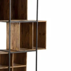 New Bois & Chiffons Bibliothèque 10 cases manguier stockholm naturel ciré - 85x35x180 cm