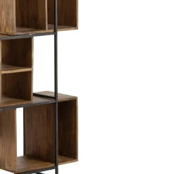 New Bois & Chiffons Bibliothèque 10 cases manguier stockholm naturel ciré - 85x35x180 cm