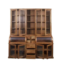 Online Bois & Chiffons Bibliothèque 2 corps grand modèle Acacia Cara Marron - 209x52x232 cm