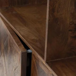 Bois & Chiffons Bibliothèque 2 portes 6 niches manguier kama marron - 90x40x180 cm