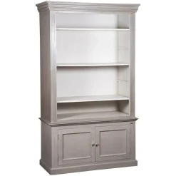 Best Bois & Chiffons Bibliothèque 2 portes en acacia massif et plaquage marron - 130x55x220 cm